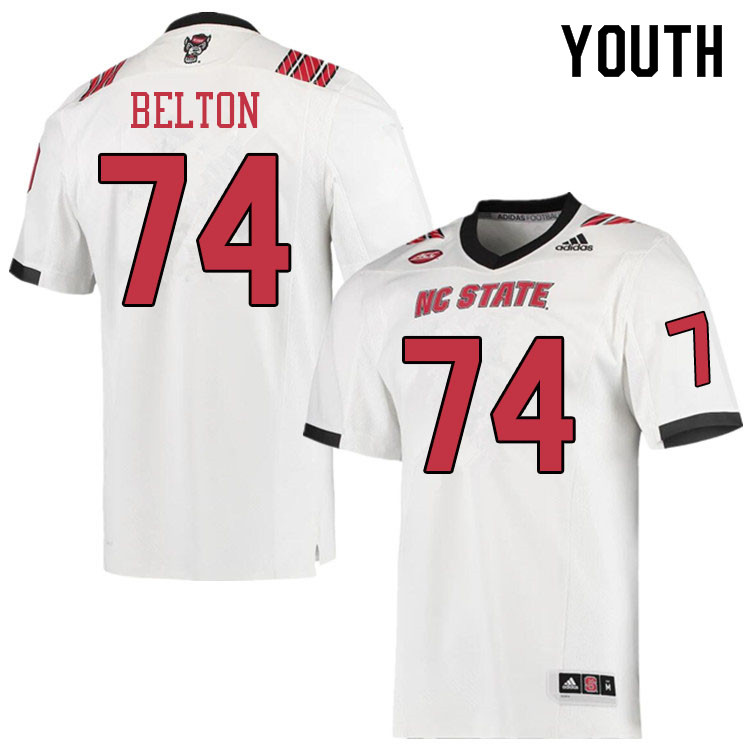 Youth #74 Anthony Belton NC State Wolfpack College Football Jerseys Sale-White - Click Image to Close